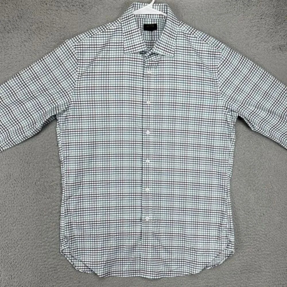 J Crew Ludlow Dress Shirt Mens 16-33 Muli Plaid Button Up Long Sleeve Stretch